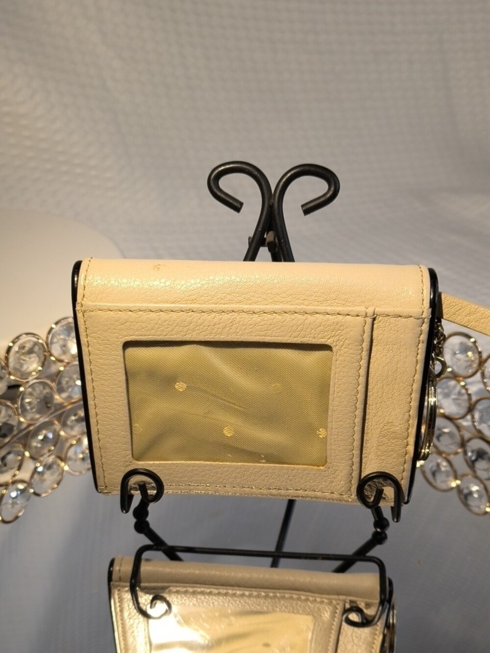 kate spade Cream Leather Bow Compact Crossbody Wallet - Picture 3 of 9
